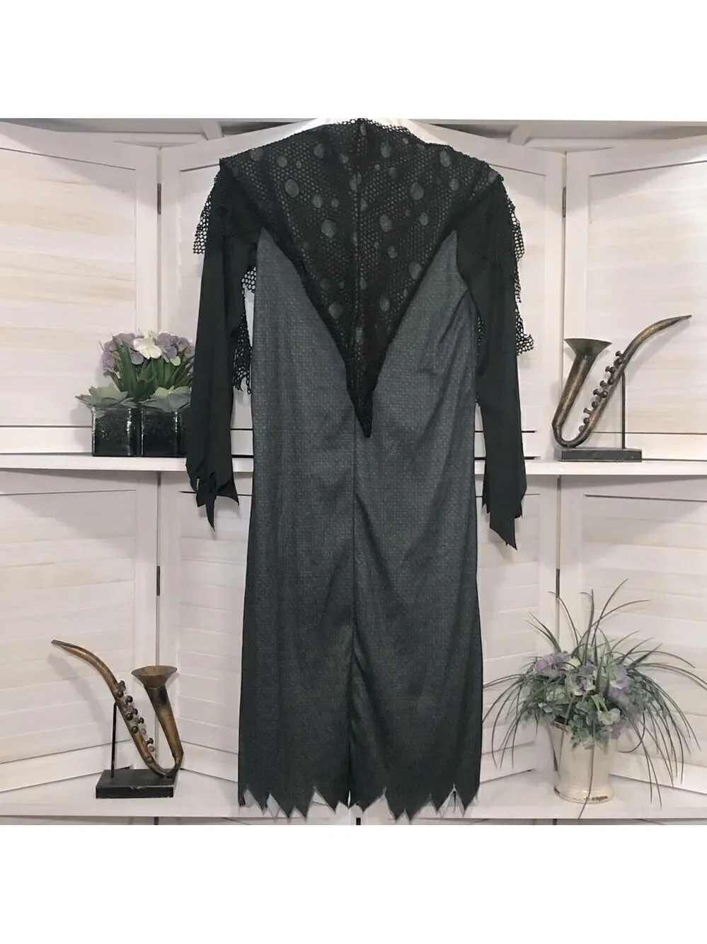 Skeleton Hooded Black Robe Halloween Costume Boy Size 4 to 6